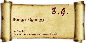 Bunya Györgyi névjegykártya